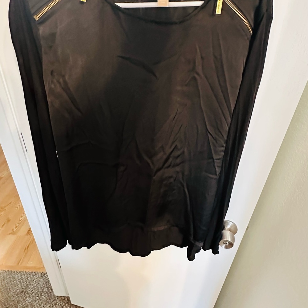Michael Kors Black Blouse with Gold Accents